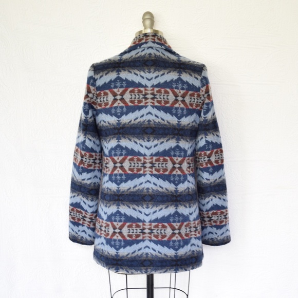 Pendleton Aztec southwest blanket pea coat jacket - Picture 7 of 8